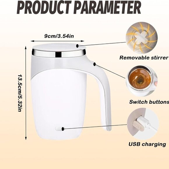 Automatic Magnetic Stirring Coffee Mug - Rechargeable - BRAND NEW - Picture 4 of 15